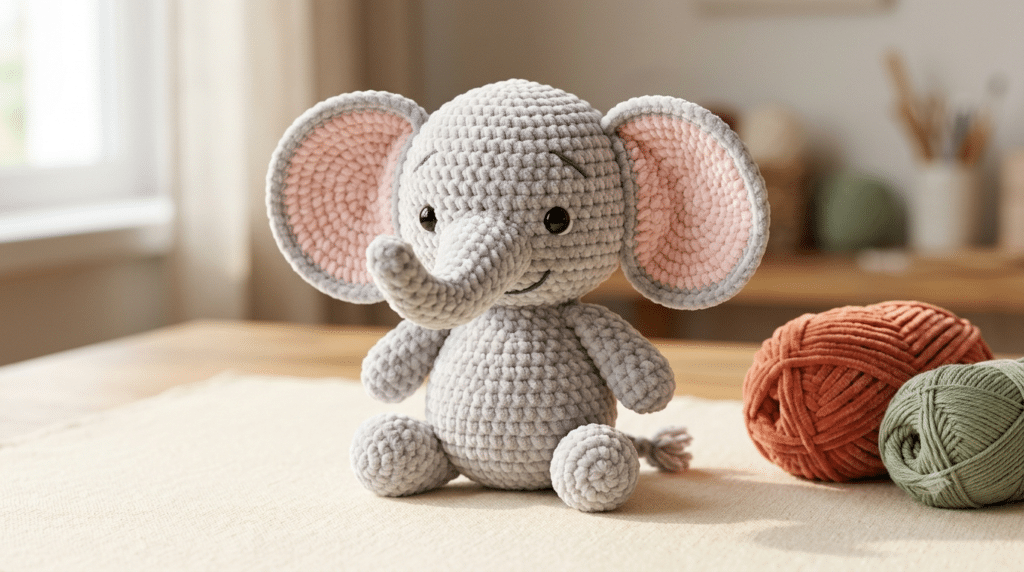 crochet elephant pattern free finished amigurumi elephant