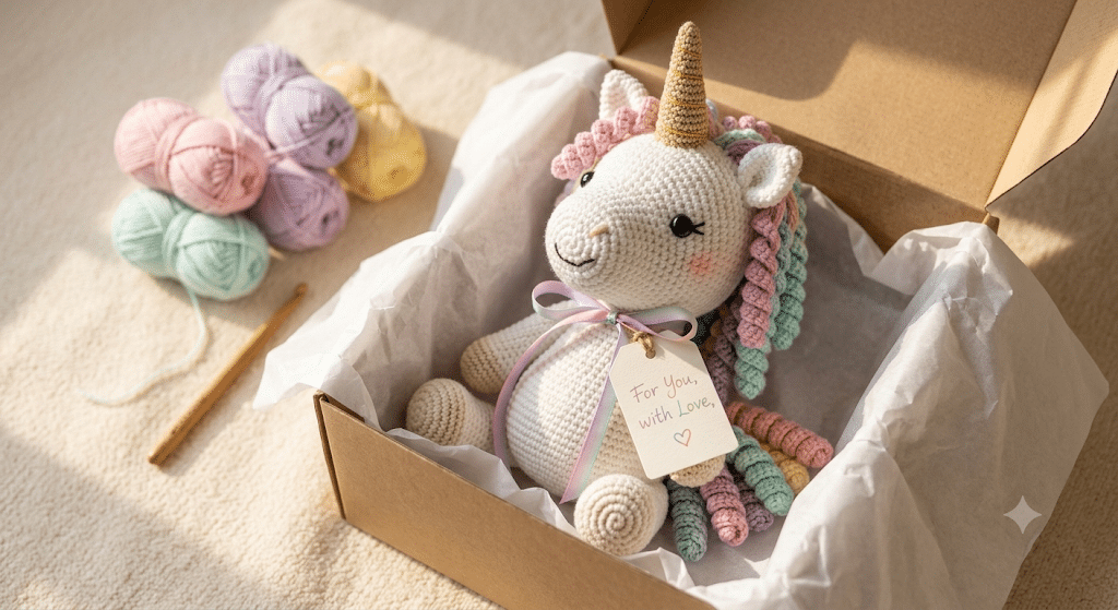 crochet unicorn handmade gift
