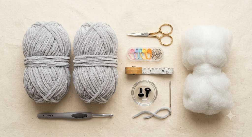 crochet elephant pattern free supplies