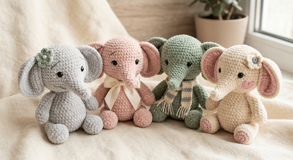 crochet elephant pattern free color ideas