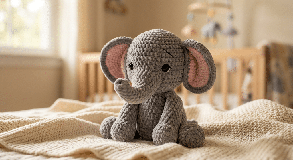 finished crochet elephant pattern free plush toy