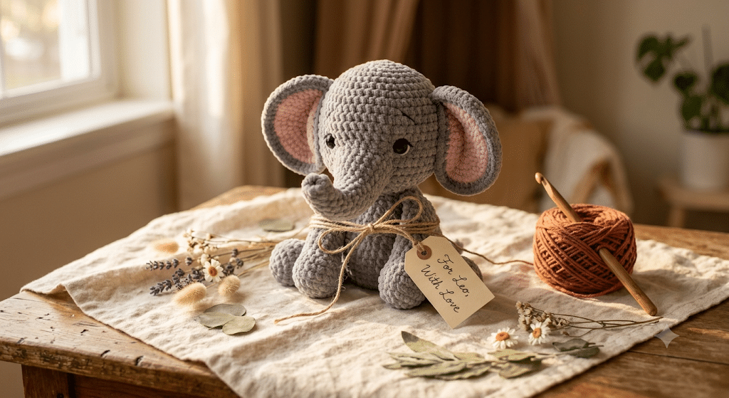 crochet elephant pattern free handmade gift