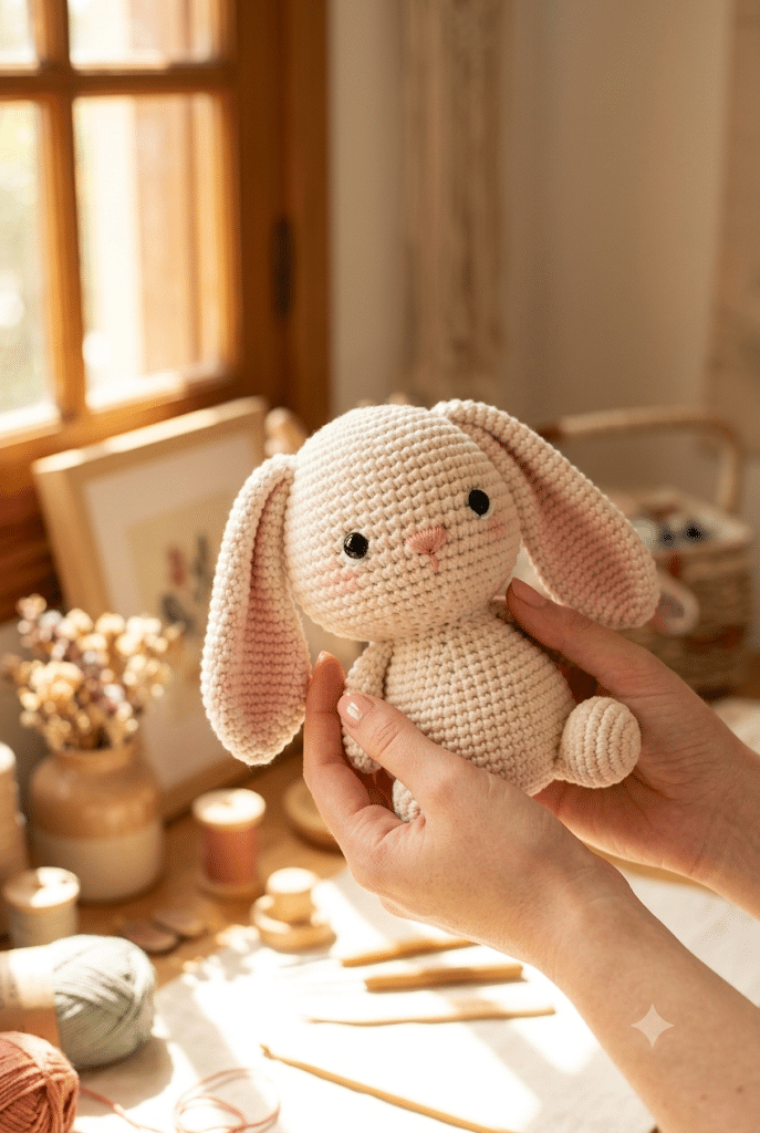 Beginner crochet bunny amigurumi