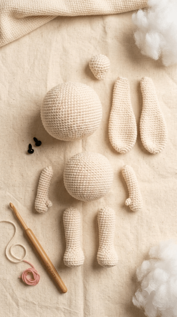 Crochet bunny assembly
