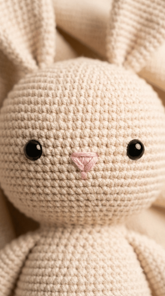 Professional crochet bunny finish