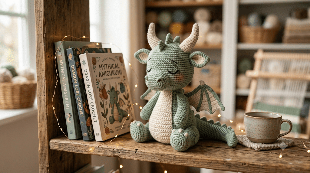 Finished crochet dragon pattern