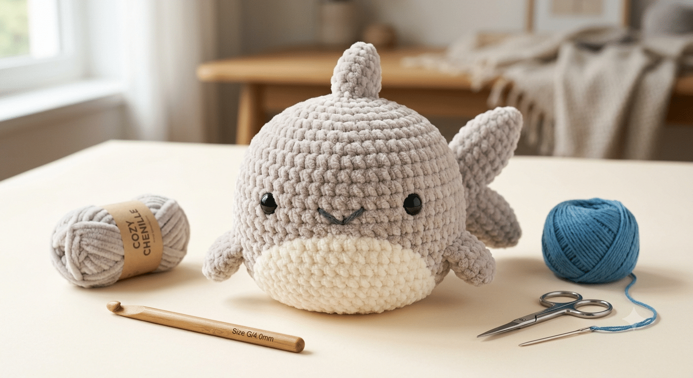Crochet shark pattern free beginner amigurumi plush