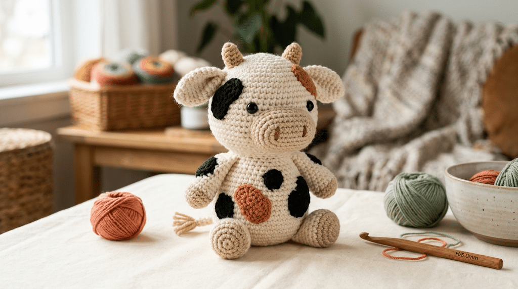 crochet cow pattern free finished amigurumi cow