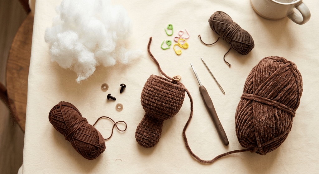 crochet platypus pattern materials and crochet supplies