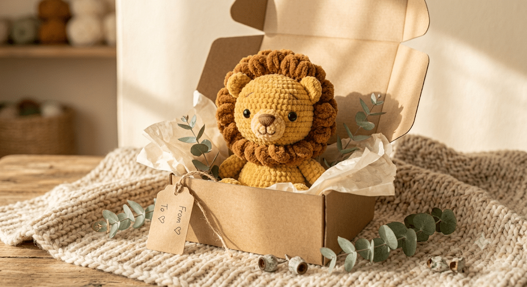 crochet lion handmade gift