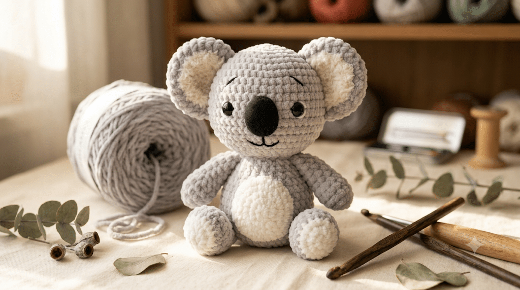 Beginner crochet koala pattern