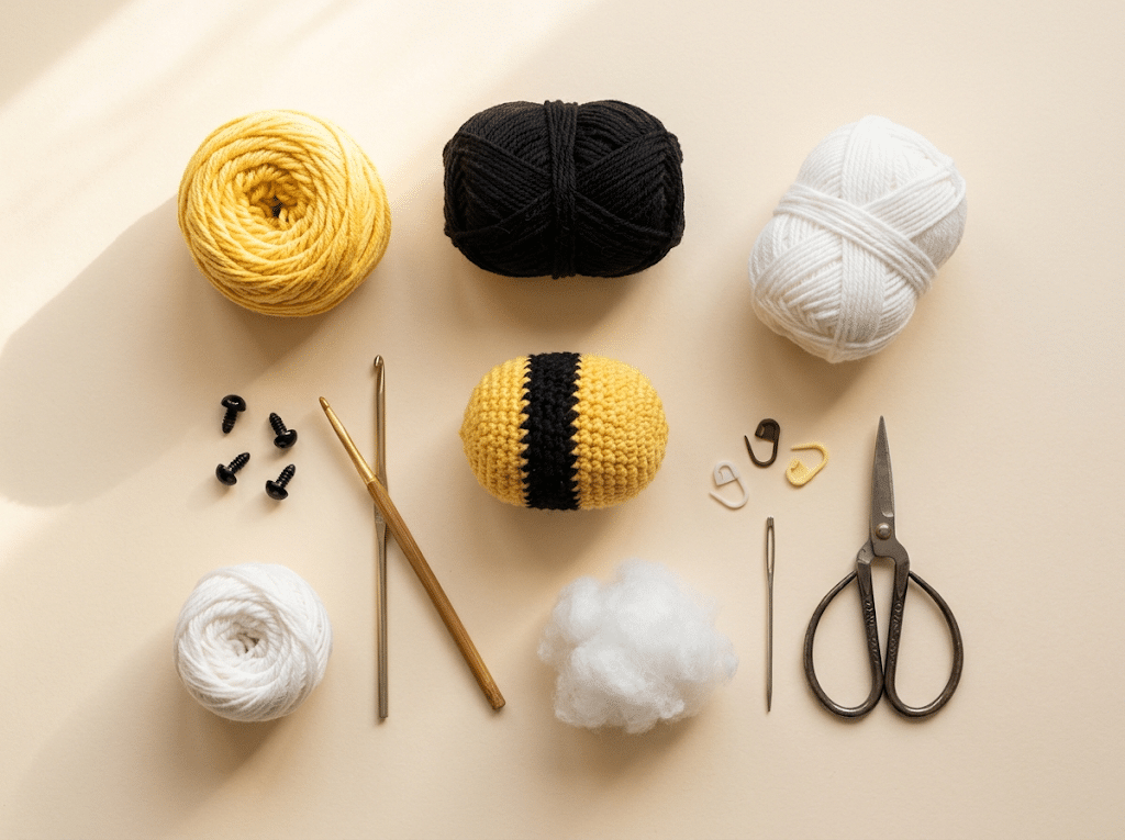 crochet bee amigurumi materials