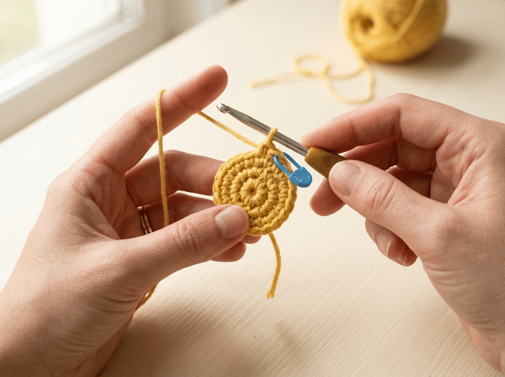 crochet bee magic ring
