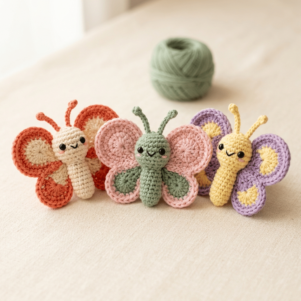 colorful crochet butterfly amigurumi