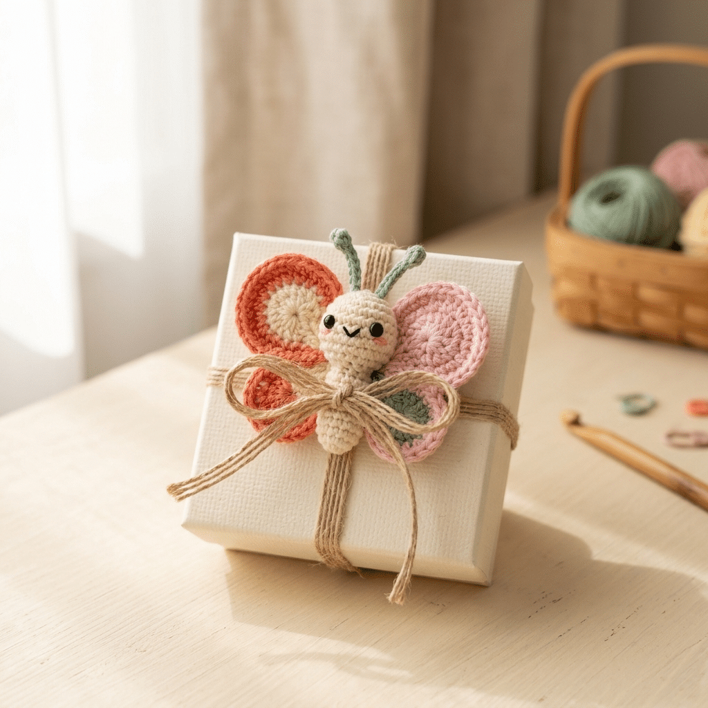crochet butterfly handmade gift idea