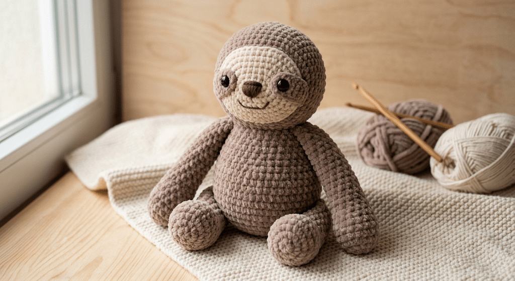 crochet sloth pattern finished amigurumi