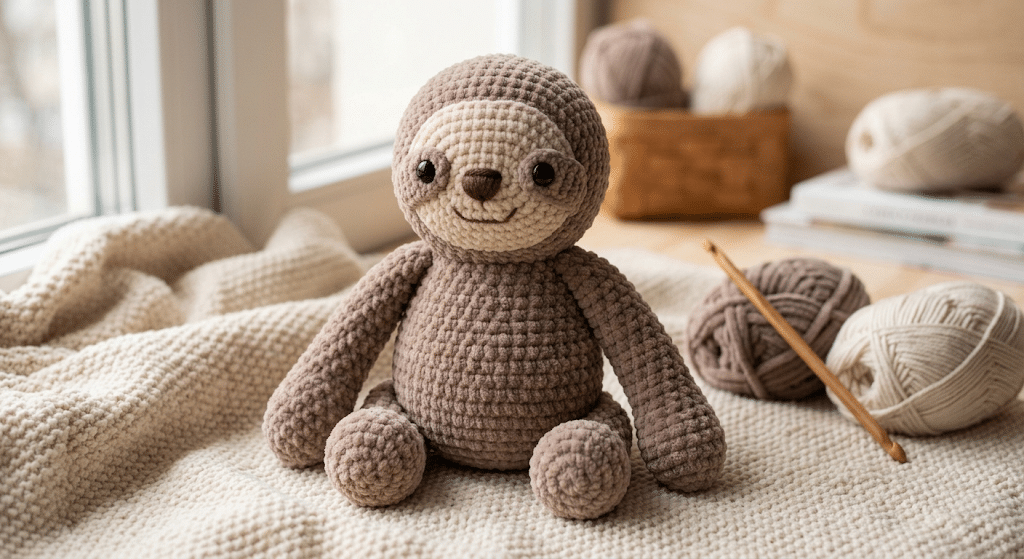 cute crochet sloth amigurumi