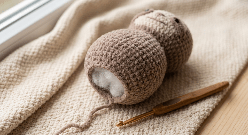 crochet sloth body and head