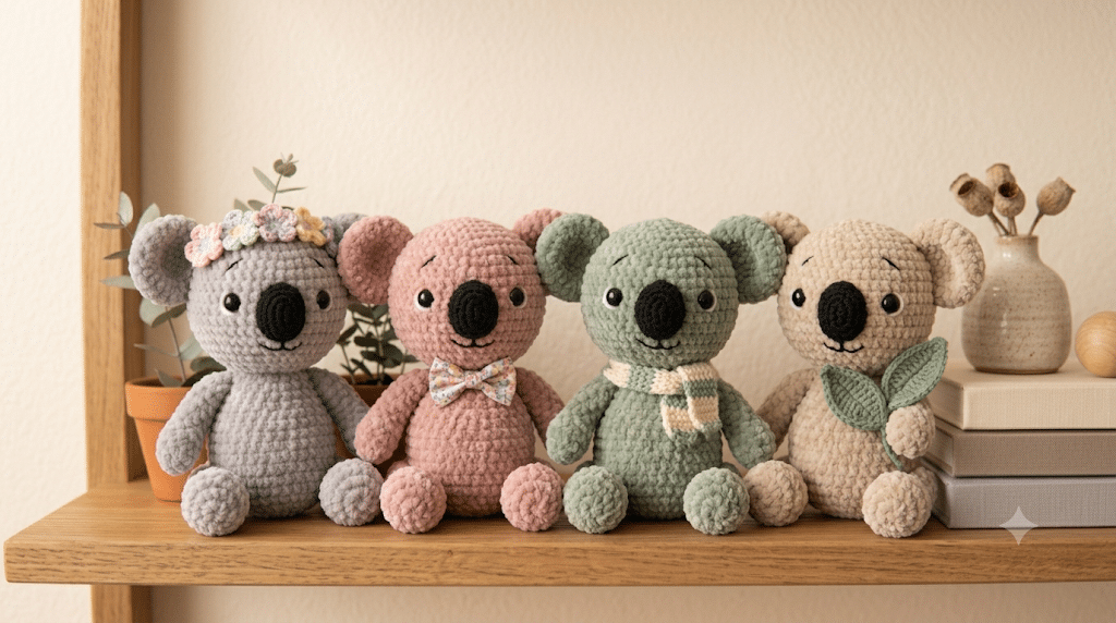 Crochet koala variations