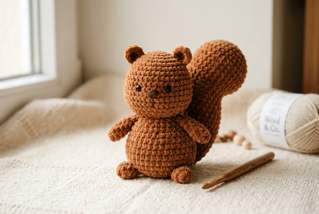 crochet squirrel pattern handmade amigurumi