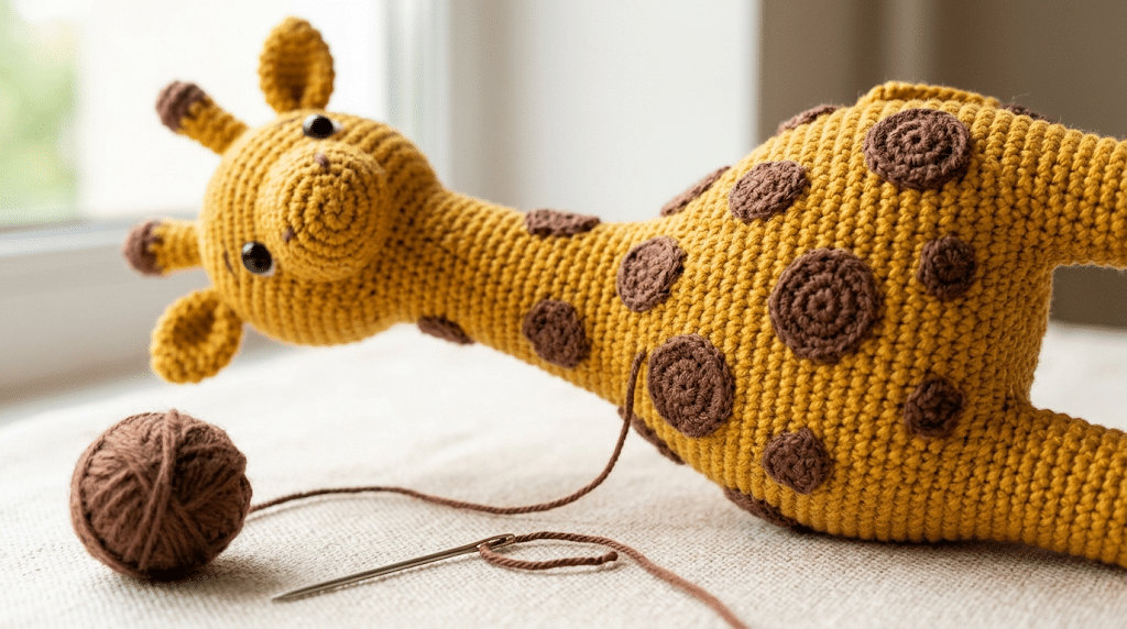 crochet giraffe amigurumi brown spots