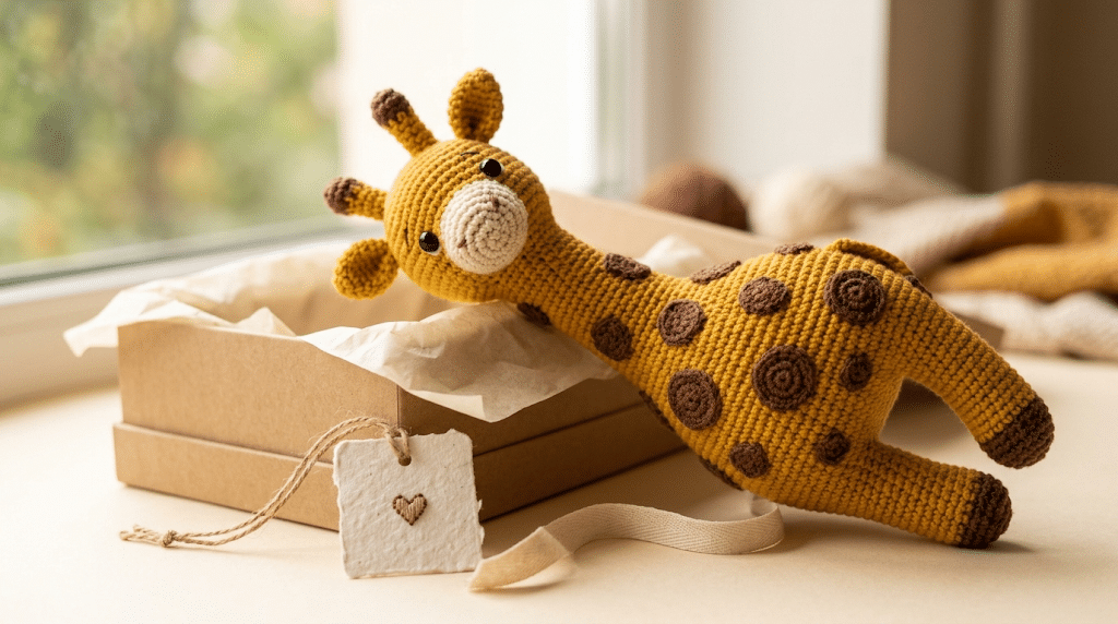 handmade crochet giraffe gift