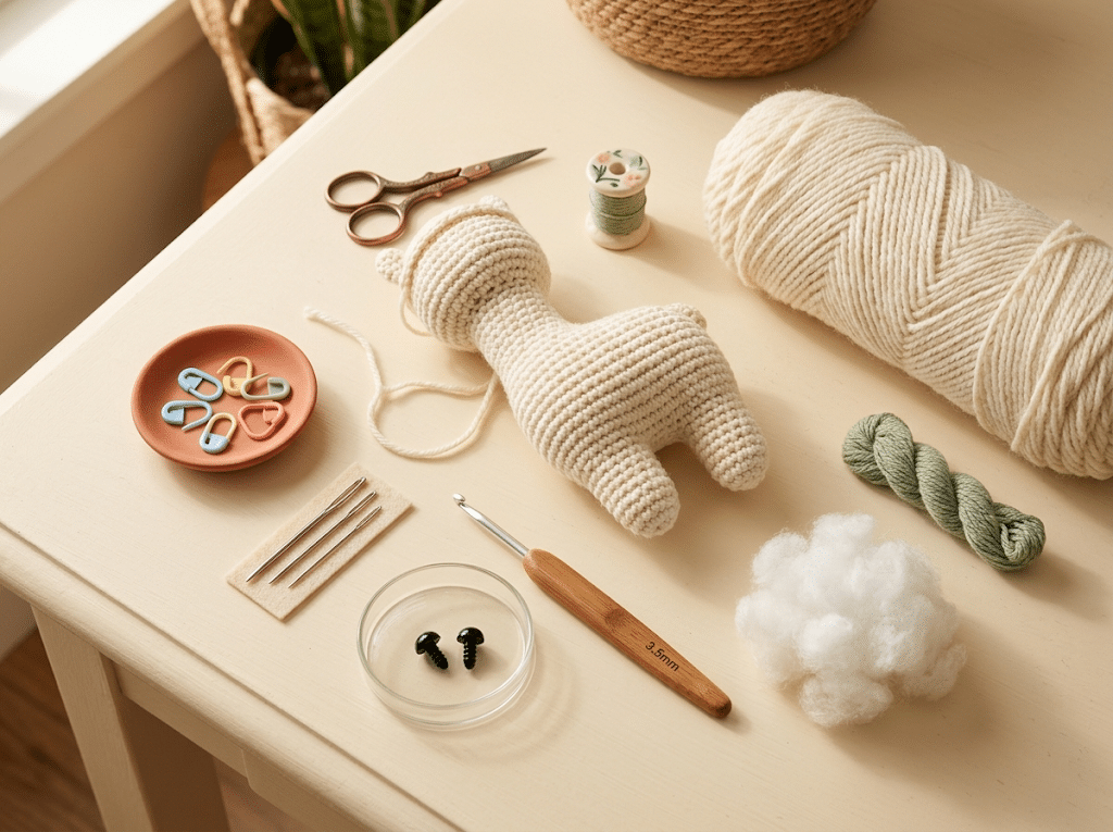 crochet alpaca pattern materials
