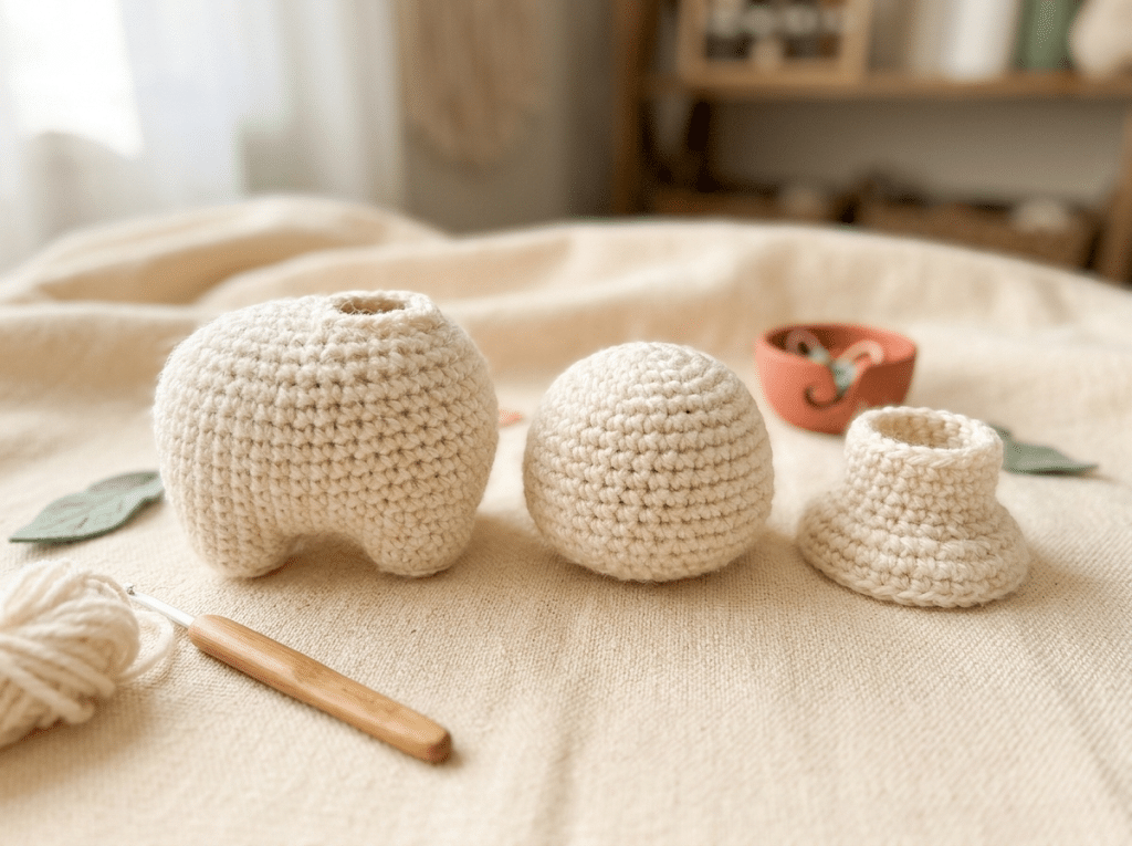 crochet alpaca amigurumi body and head