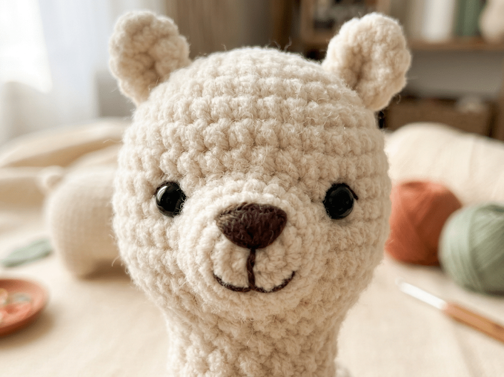 crochet alpaca amigurumi face