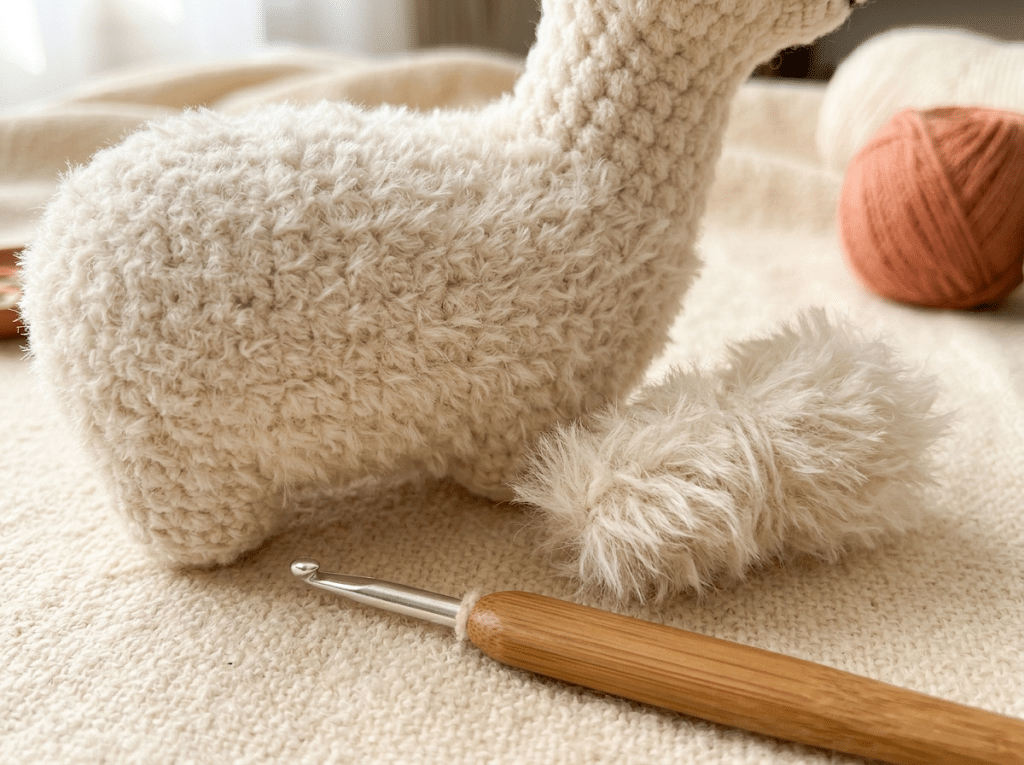 fluffy crochet alpaca amigurumi