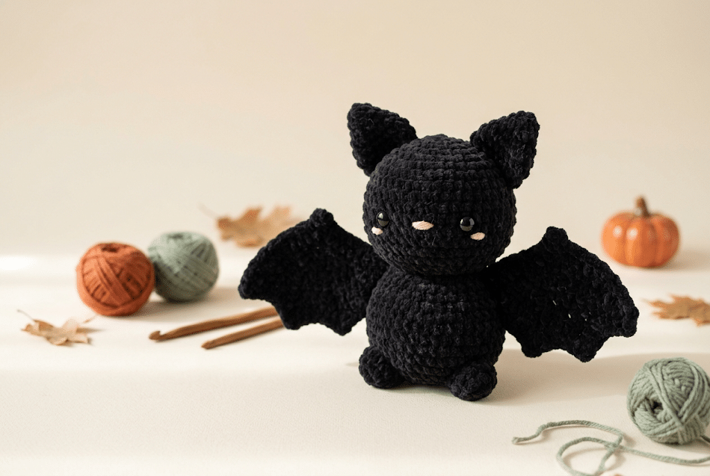 Cute crochet bat pattern amigurumi Halloween toy