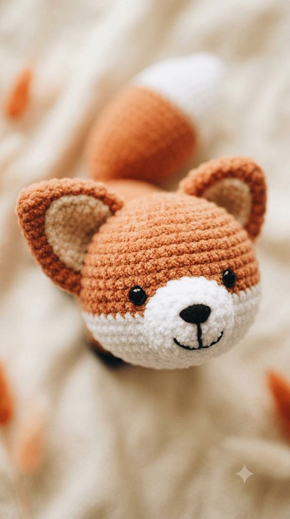 cute crochet fox amigurumi