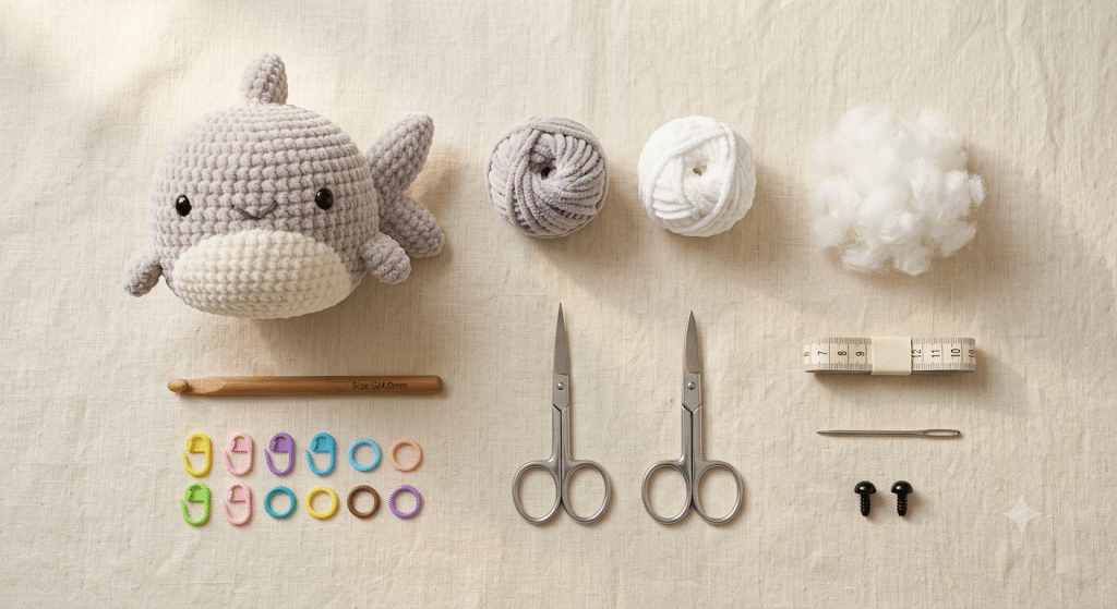 Crochet shark supplies for beginners