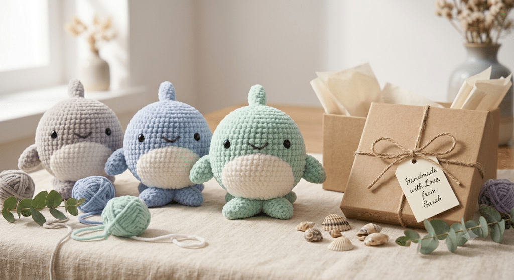 Crochet shark handmade gift idea